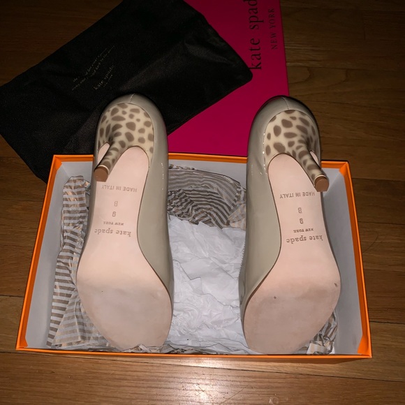 NIB Kate Spade Karolina Patent Nude Ocelot Heel - Picture 2 of 5